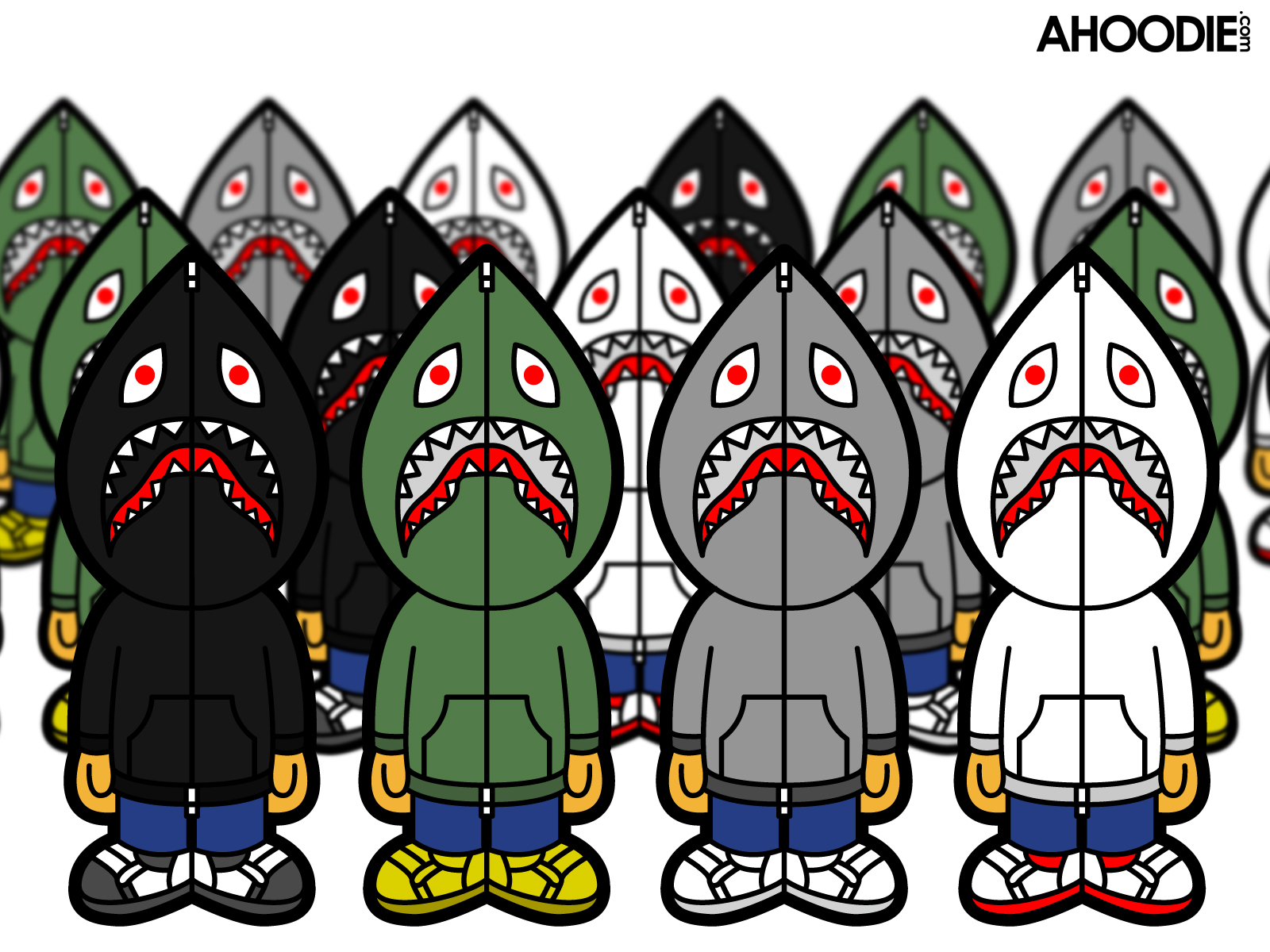 bape hoodies shark