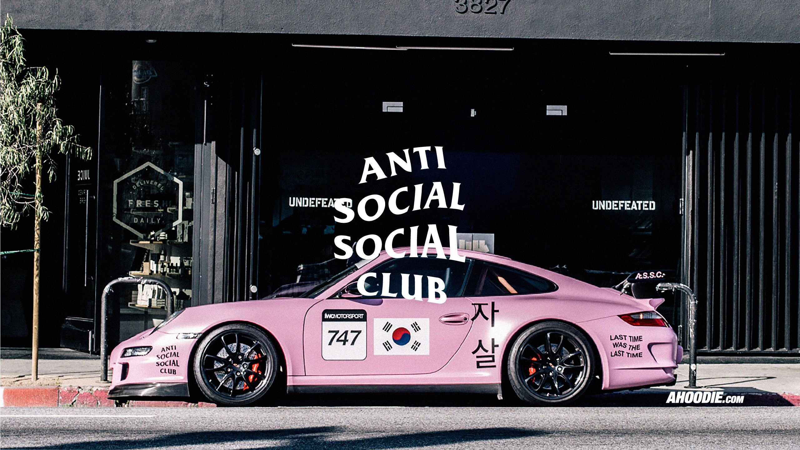 Anti Social Social Club Pink Porsche Wallpaper