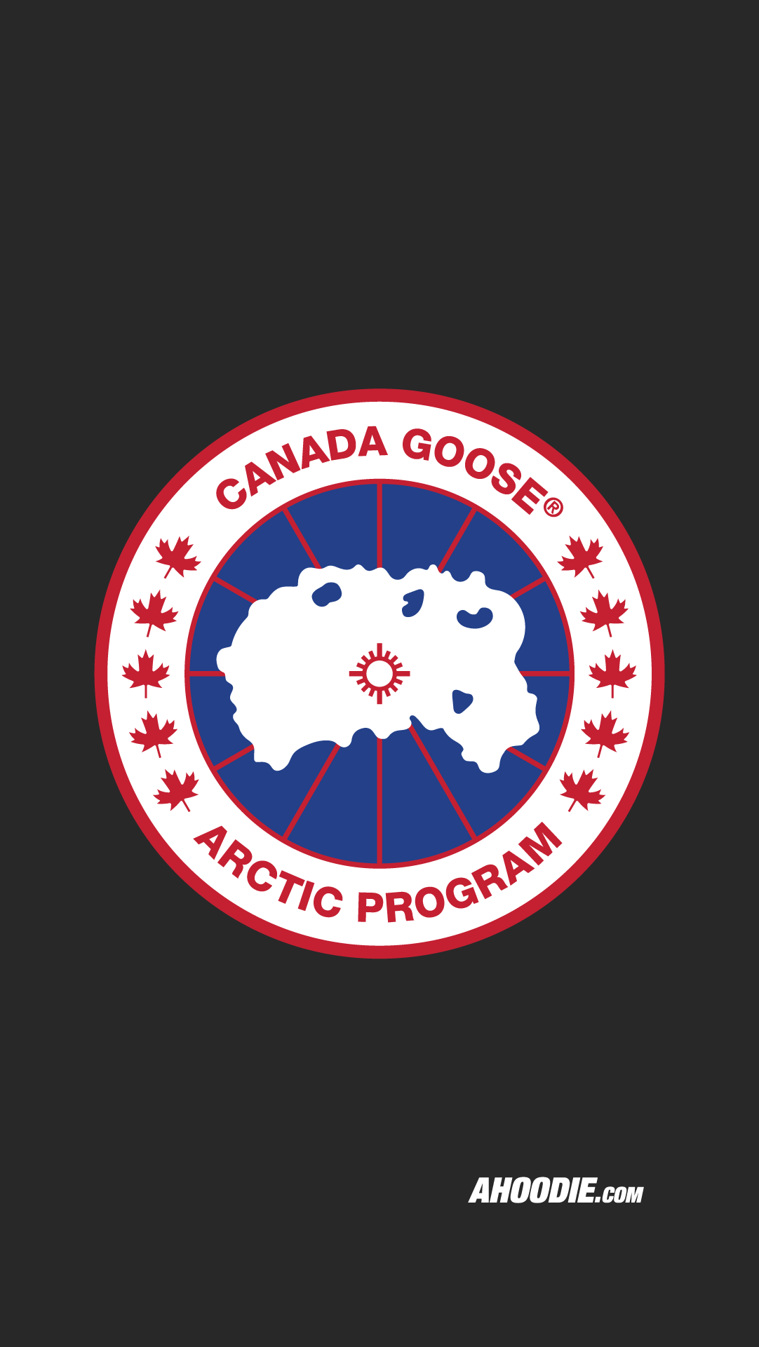 Canada Goose logo wallpaper in charcoal