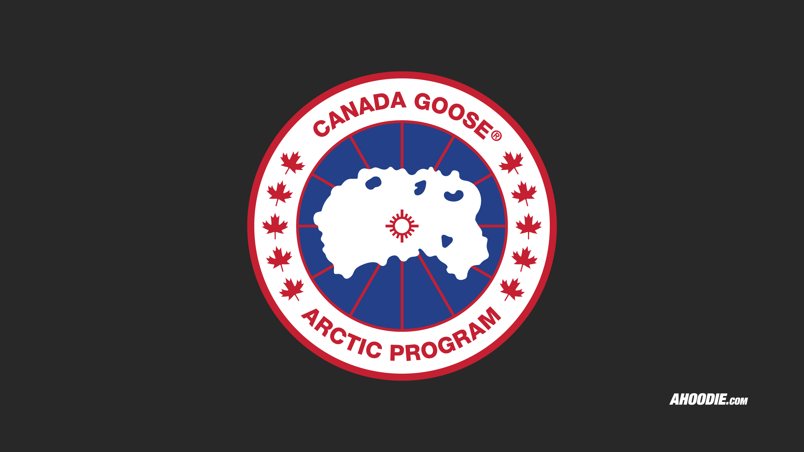 Canada Goose logo wallpaper in charcoal